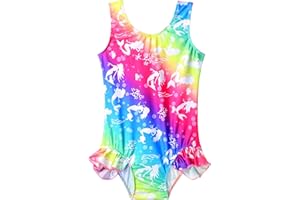 Snowheart Girls Bathing Suit Toddler Swimsuit Girl Hawaiian Floral Ruffle One-Piece Breathable Swimwear 4-10T