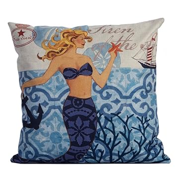 Amazon Com 45x45cm Beautiful Sea Maid Reversible Sequins Throw