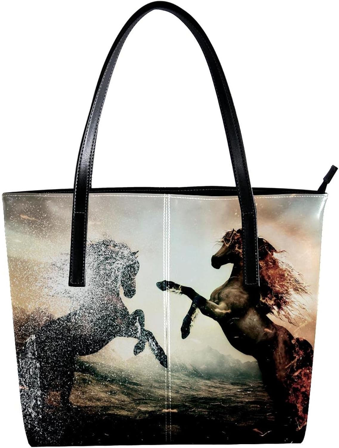 La Borsa A Dorso Di Cavallo Borsa a tracolla da donna in pelle PU con motivo di cavallo: Amazon.it