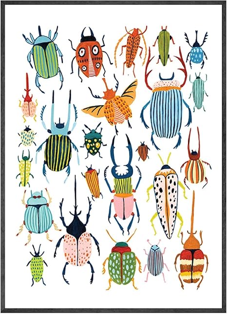 Amazon 保育園の壁アートビートルプリントイラストキャンバス絵画昆虫ポスターとプリント壁の写真家の装飾19 6 X27 5 50x70cm フレームレス ウォールステッカー オンライン通販