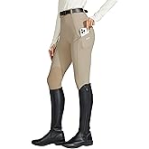 Willit Women's Horse Riding Pants Knee-Patch Equestrian Breeches Horseback Schooling Tights Zipper Pockets