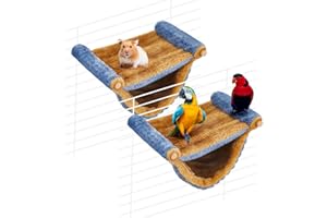 Ribbonlic 2 Pcs Winter Warm Rat Hammock Double Layer Pet Ferret Hammock Hanging Soft Plush Guinea Pig Bunk Bed for Cage Sleep Chinchilla Squirrel Hamster Mice Birds Small Animals Hideaway Hideout