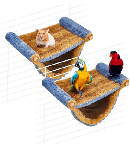 Small Pet Cage Hammock - Bunkbed Style Warm Flannel Bed For Sugar Gliders, Guinea Pigs, Hamsters, Rats & More - View #7