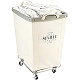 Seville Classics Commercial Grade Heavy-Duty Extra Large Industrial Canvas Cart for Home Closet Mobile Storage Laundry Basket