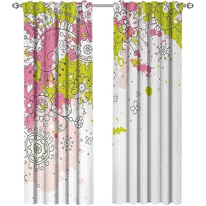Amazon Com Floral Curtains Printed White Backdrop Abstract
