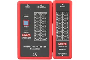 AKOZON UT681 HDMI Tester Portable High Definition Network Cable Tester Checker NF-622 LED Indicator to Check Disorder Short Open and Cross Status of Cables and Wire Test Ideal for Troubleshooting