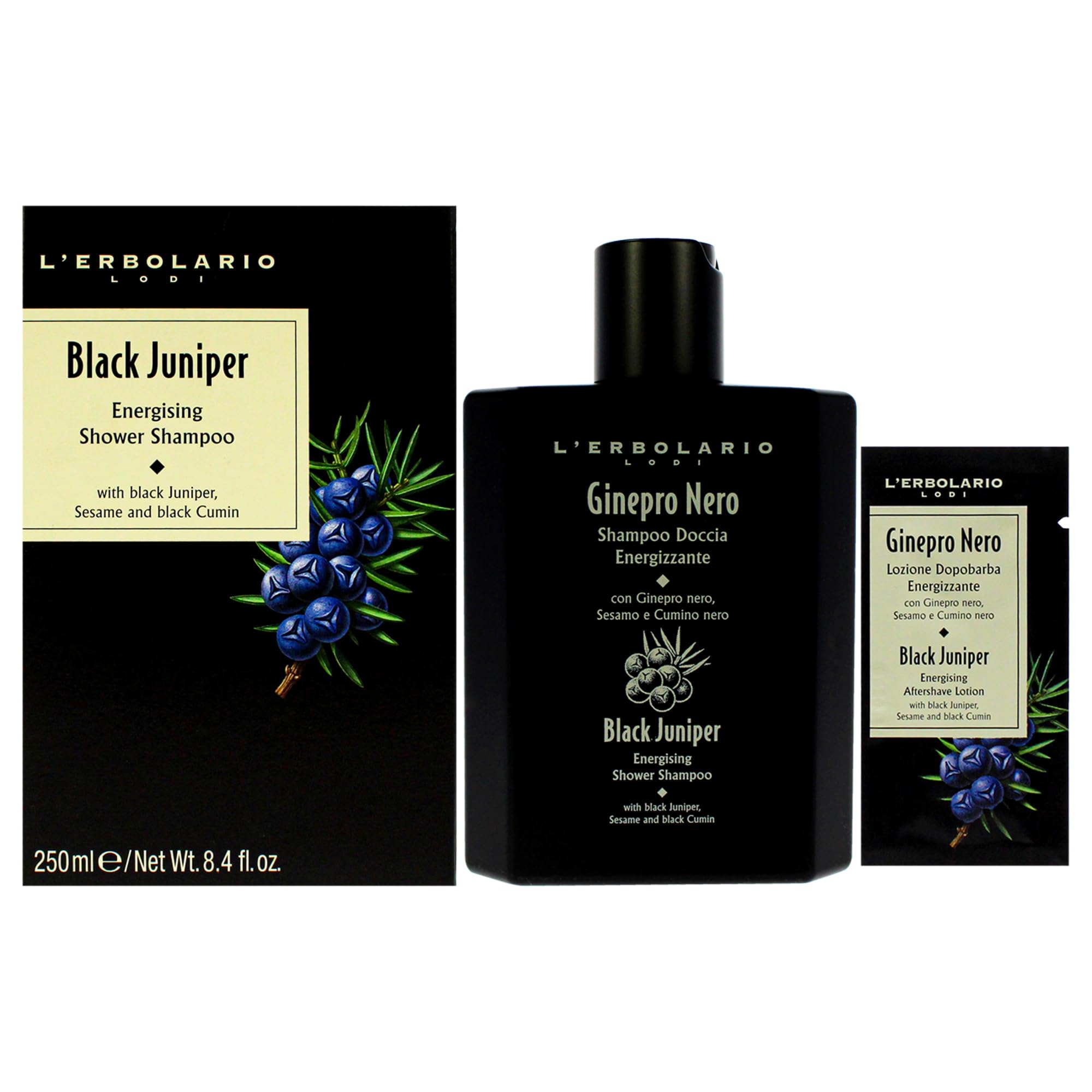 L'Erbolario Black Juniper Energising Shower Shampoo 250 ml