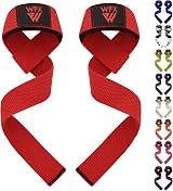 WFX Weight Lifting Straps Wrist Support Padded Neoprene Red