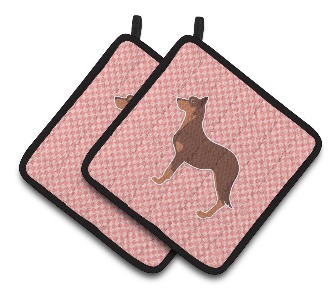 Carolines Treasures Australian Kelpie Dog Checkerboard Pink Pair Of Pot Holders Bb3629pthd Multicolor 7 5hx7 5w Home Kitchen Kitchen Dining Stanoc Com