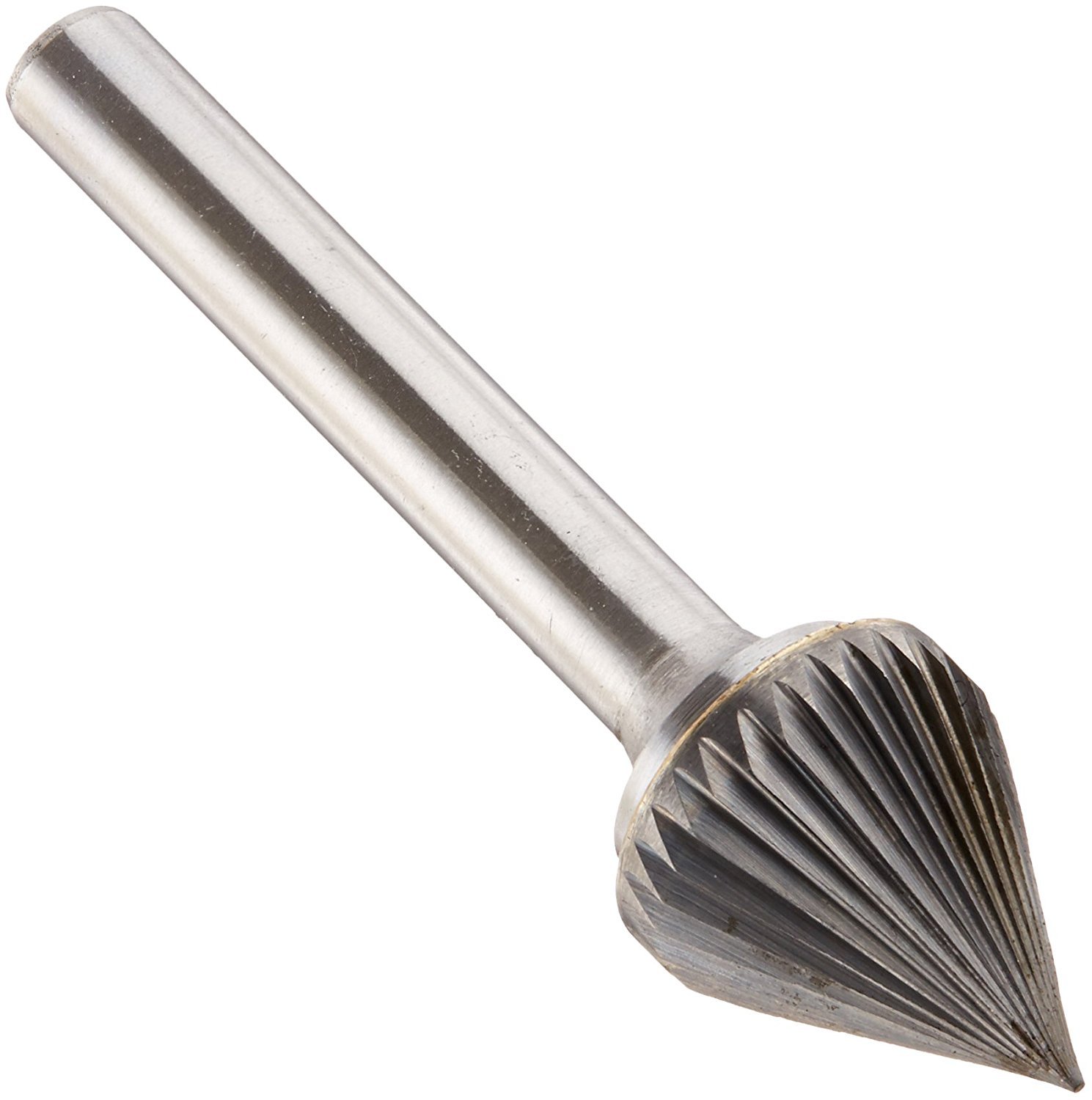 Drill America SJ-7 Carbide Burr/Rotary File 60 Degree Included Angle Double Cut for Die Grinder 3/4" Dia. x 11/16" Cut Length with 1/4" Shank and 2-17/32" Overall Length, DUL Series