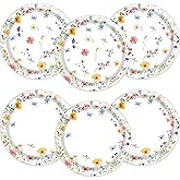 Aysimple 48PCS Wildflower Party Supplies, 9" Disposable Paper Plates, Spring Floral Party Spring Summer Picnic Plates Dinner Dessert Plates Birthday Bridal Shower Baby Shower Dinnerware Tableware
