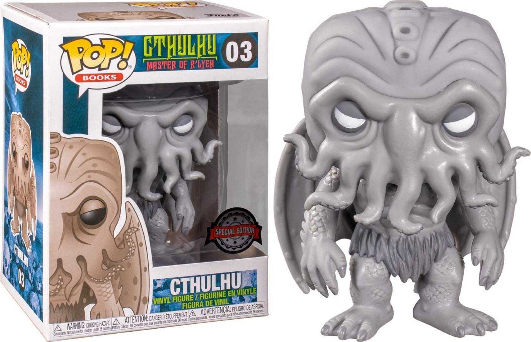 Funko H.P. Lovecraft Cthulhu Black and White EXC Pop! Vinyl Figure