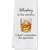 SereneHanctuary Whiskey Gifts Kitchen Towels, Whiskey Lover Drinker Gifts Dish Tea Towels, Cocktail Gift for Women Men Decorative Hand Towel for Kitchen Bar Cart, 16x24 Inch