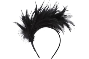HIWIND Fascinators Hat Feathers Headband for Women Tea Party Cocktail Wedding Headpiece (Black)