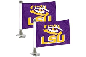 FANMATS 61910 LSU Tigers Ambassador Car Flags - 2 Pack Mini Auto Flags, 4in X 6in, Perfect for Hood or Trunk