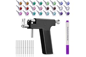 Ear Piercing Gun Kit Reusable Ear Percinging Tool Professional Body Nose Lip Earrings Set With Stainless Steel Studs Silver S