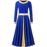 QZSH Praise Dance Dress for Women Liturgical Long Dress Worship Dancewear Fit Full Length Church Costume