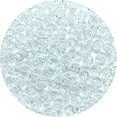 LIMAOLLY 100pcs 12mm Acrylic Round Faceted Beads Colorful Crystal Plastic Spacer Beads Loose Beads for DIY Craft Making Necklace Bracelet Earring Wind Chimes(Transparent)