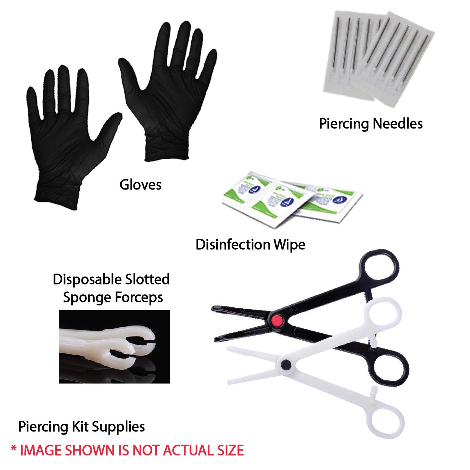 BodyJ4You 200 PCS Professional Body Piercing Kit 14G 16G Belly Ring