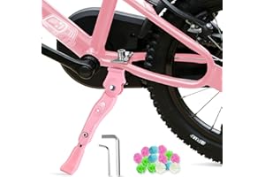 LEICHTEN Kickstand for Kids Bike Center Mount for 16 18 20 Inch Adjustable Children's Bicycles Aluminium Alloy Bike Kick Stand Support Storage