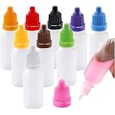 Dropper Bottles, Mini Plastic Empty Squeezable Refillable Containers, 15ml