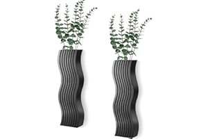 JORKOL 2 Pack Wall Decor Wood Wall Planters for Indoor Plants, Modern Wall Planter for Bathroom, Kitchen, Dining Room, Living Room Wall Decor, Farmhouse Wall Vase for Decor Dried Flowers and Faux Greenery