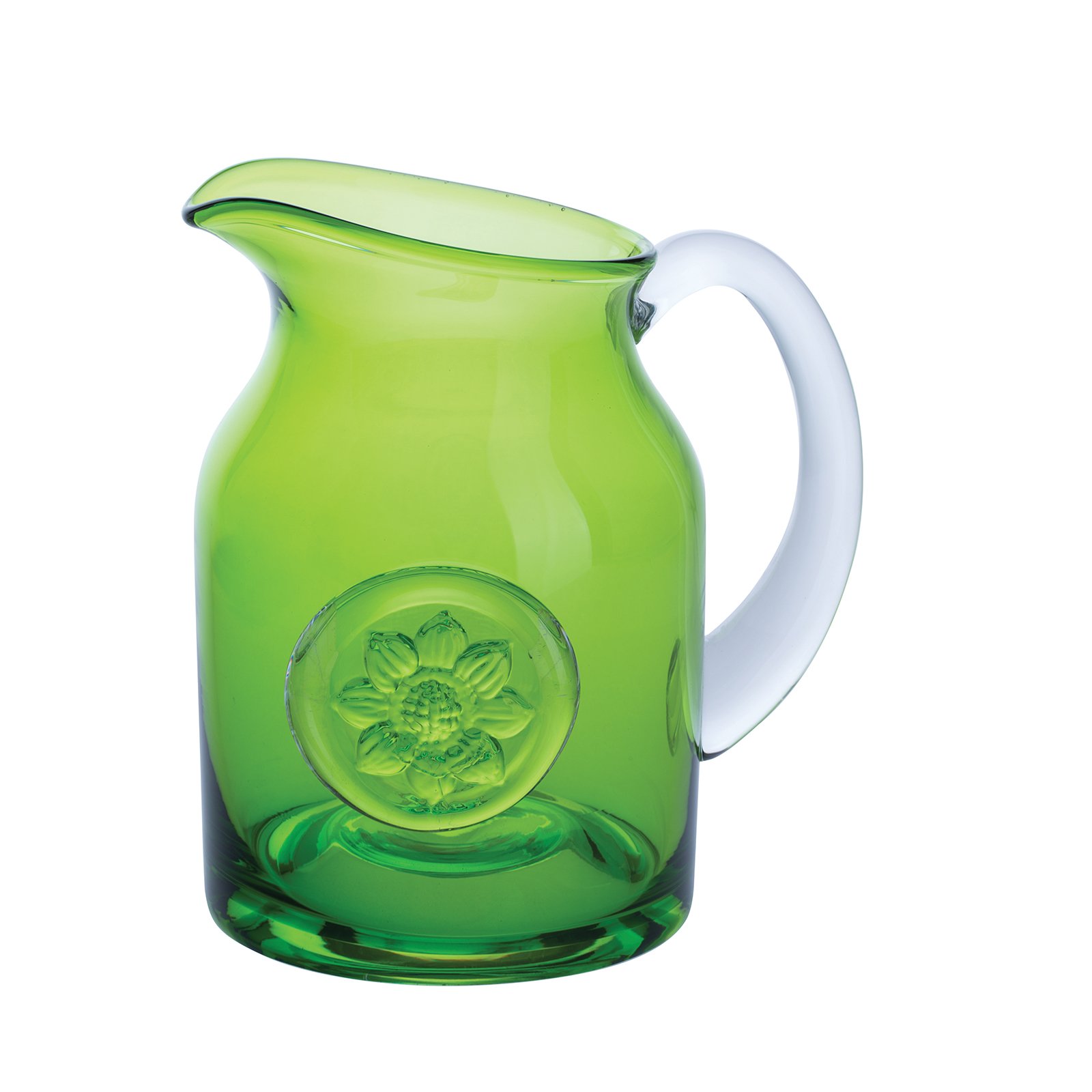 Dartington Crystal JU3229/LM Anemone/Lime Small Flower Jug, Multi, 13.4 x 13.4 x 15 cm