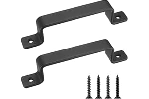 BJBJJIU 2 Pcs Sliding Barn Door Handles, Black 7.4" Gate Handles Hardware, Garage Door Pull Handles for Interior Outdoor Sliding Barn Garages Closet Shed Drawer Doors Gate Handles (A-2pcs Black)