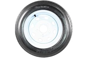 eCustomrim Trailer Tire + Rim 4.80-12 480-12 4.80 X 12 12" Load Range C Tire 5 Lug Wheel White Spoke - 2 Year Warranty w/Free Roadside