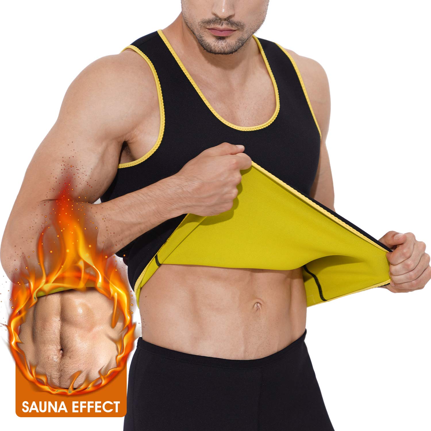 Gowhods Sauna Sweat Vest for Men - Burn Fat Fast, Better Shaping, Quickly Absorb Sweat, Professional Gym Clothing for Running,Lifting,Crossfit Workouts - XL