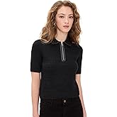 rag & bone Women's Caterina Faux Leather Zip Polo