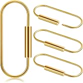 WILLBOND Brass Carabiner Key Ring Locking Screw Carabiner Clips | Round Key Rings Clips, Brass Screw Keychain Kit Organizer, Handbags Purse Bag Charms, Universal for Men Women Travel, 2 Shape