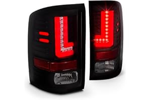 TRUE MODS Smoked LED Tail Light Assembly Replacement for 2016-2018 GMC Sierra 1500 w/Stock LED Taillight [DOT] Aftermarket Cu
