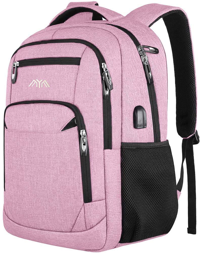 School Backpack Boys / Girls / Teenagers, Backpack School, Laptop Backpack for Men / Women, Daypacks Business Backpack with USB, pink, 15,6 Zoll, Rucksack