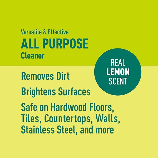 AMAZON BRAND – PRESTO! ALL PURPOSE CLEANER, LEMON SCENT, STREAK-FREE FORMULA, SAFE FOR STAINLESS STEEL, 32 FL OZ, 2-PACK