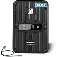ECO-WORTHY 40A MPPT Solar Charge Controller 12V/24V DC Input & Digital OLED Display & Temp Sensor & Negative Ground, 99% Char