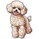 Toy Poodle Sticker 4 Inch Toy Poodle Lover Tiny Dog Hypoallergenic - Waterproof Animal Vinyl Decal for Laptop Water Bottle Car Tumbler - Durable Aesthetic Long-Lasting Stickers for Adults ID44990