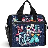 84hoods Large Lunch Box for Women. Insulated Lunch Bag for Work Office Travel Picnic with Adjustable Strap. Nurse Gift. Nurse Life.
