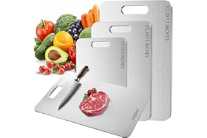 Titanium Cutting Board 2026 New Upgrade 100% Pure Titanium Cutting Boards for Kitchen - Double-Sided Food-Grade titanware Cut