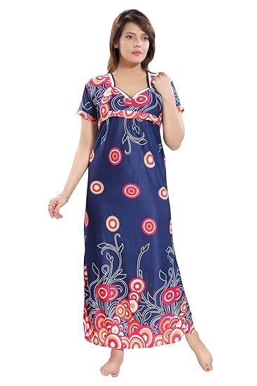 Multicolor Serena Satin Women Feeding/Maternity Gown