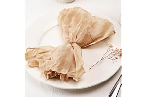 Dololoo Cheesecloth Napkins Set of 6, 20 x 20 Inch Gauze Dinner Cloth Napkins, Handmade Square Rustic Table Napkins for Parties Weddings Event Family Dinner Boho Boho Decoration, Nude