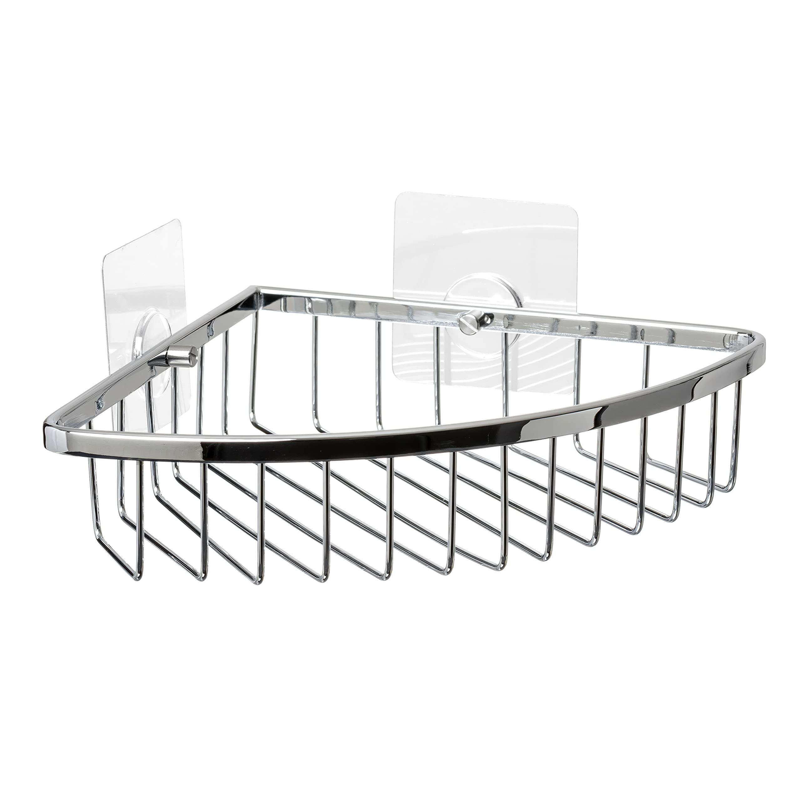 TATAY Shower Shelf No Drilling Brass | Includes Screws and Quick Fix Mounting System | Supports 5 kg | Moisture Resistant | Corner Shower Shelf with Easy Drainage | 20 x 5 x 20 cm - Krom Model