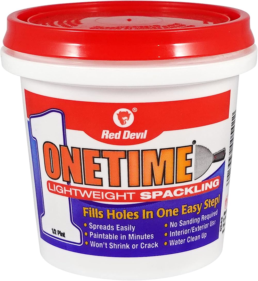 Red Devil ONETIME Lightweight Spackling 1/2 Pint White 8 oz