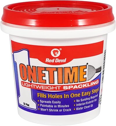 Red Devil ONETIME Lightweight Spackling 1/2 Pint White 8 oz
