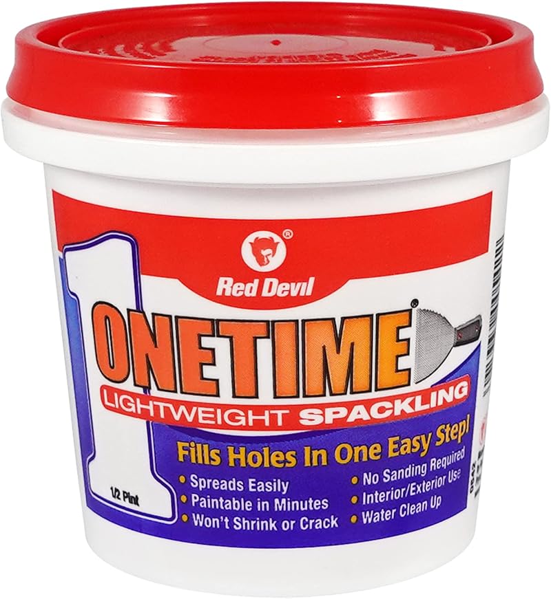 Red Devil ONETIME Lightweight Spackling 1/2 Pint White 8 oz