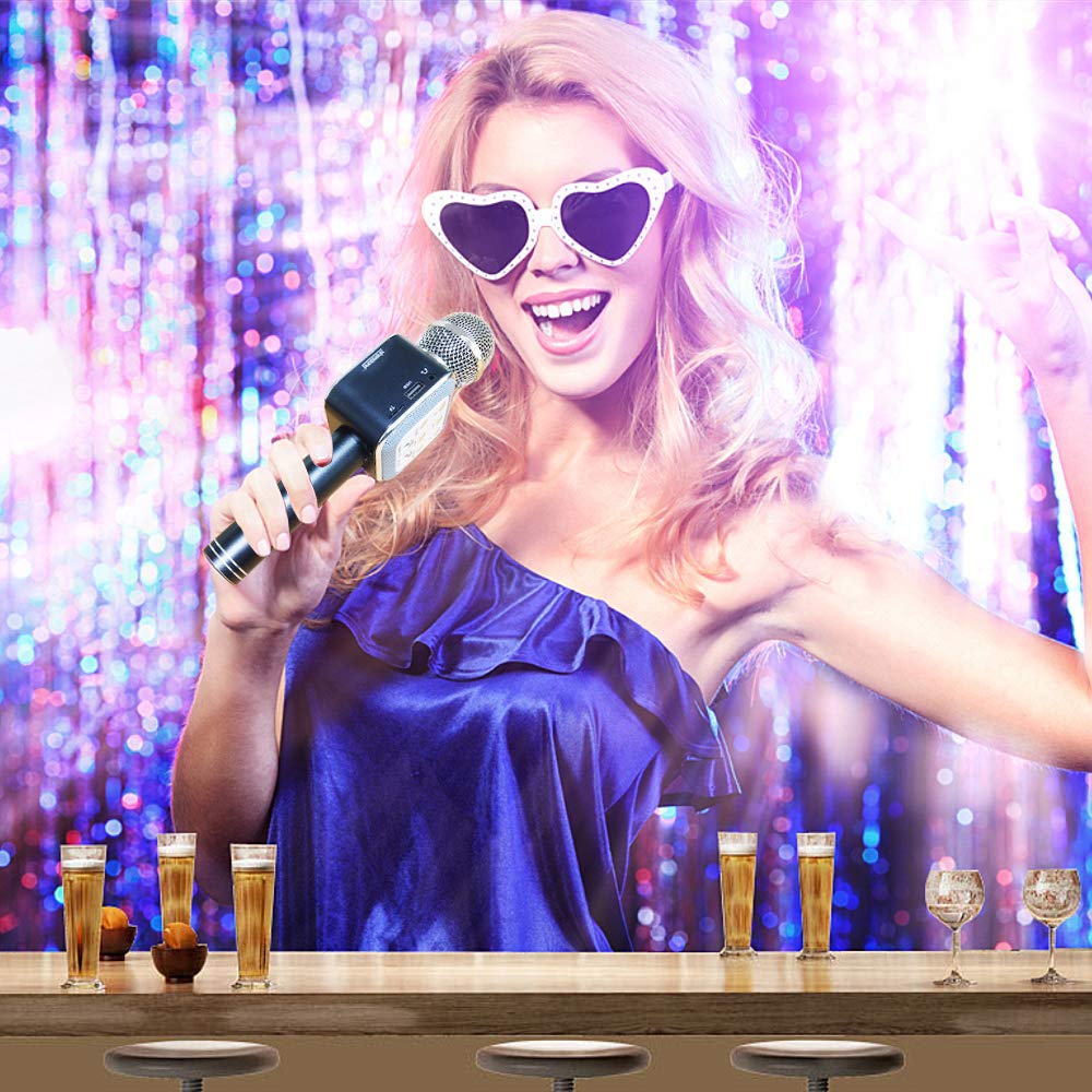 Shendong Pop Solo Wireless Bluetooth Karaoke Microphone with Built-in Speaker, Portable Handheld Karaoke Machine for Android Phone/iPhone/iPad/PC/ MP3/ MP4