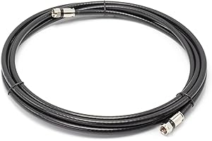 THE CIMPLE CO 25 Foot Black - Solid Copper Coax Cable - RG6 Coaxial Cable with Connectors, F81 / RF, Digital Coax for Audio/V