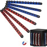 6PC Magnetic Socket Organizer Set, 1/2" 3/8" 1/4" Drive | Aluminum Alloy Socket Holder with Removable Socket Clips for Quick Customization, Socket Rail for Tool Box Drawer