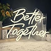 Better Together Neon Sign, Warm White Led Neon Light Signs, Art Wall Lights Decoration for Wedding Party Club Anniversary Bar Birthday decor(Better Together)
