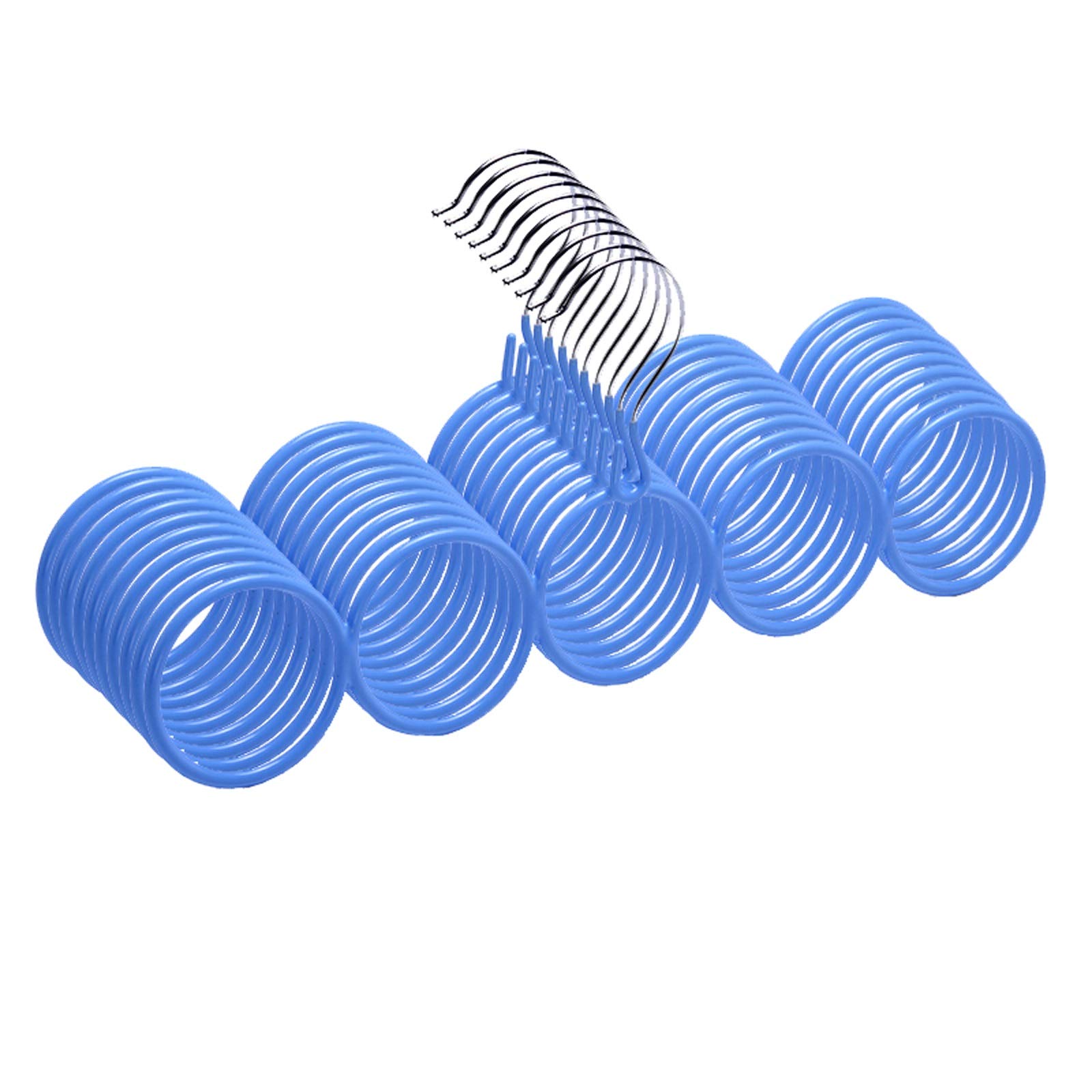 Belt Hangers 10 Pack Scarf Hangers for Closet, 5 Loops Tie Rack Non-Slip Durable Hanging Closet Accessories Holder for Leather Belt, Bow Tie, Scarves ​and More Belt Organizer ( Color : Blue )